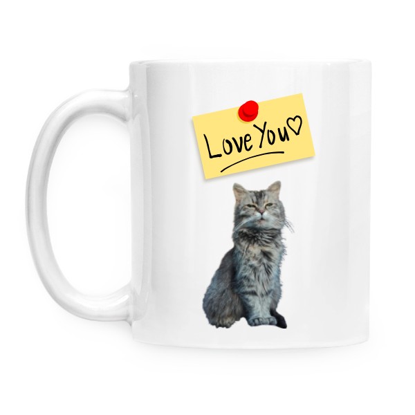 Kočka I love you srdce